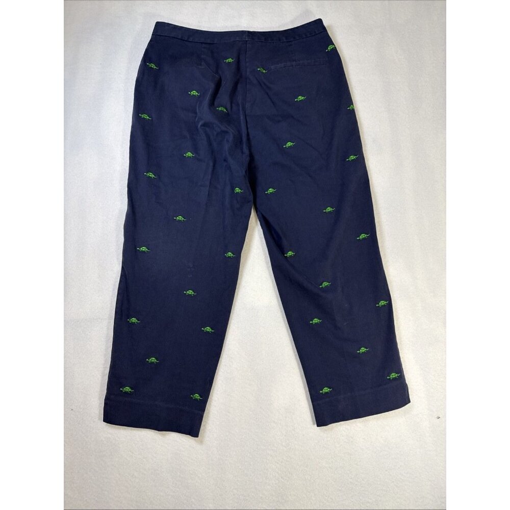 EP Pro Golf Embroidered Cropped Capri Pants Stretch Navy Blue Size 8 With Turtle - Picture 5 of 8